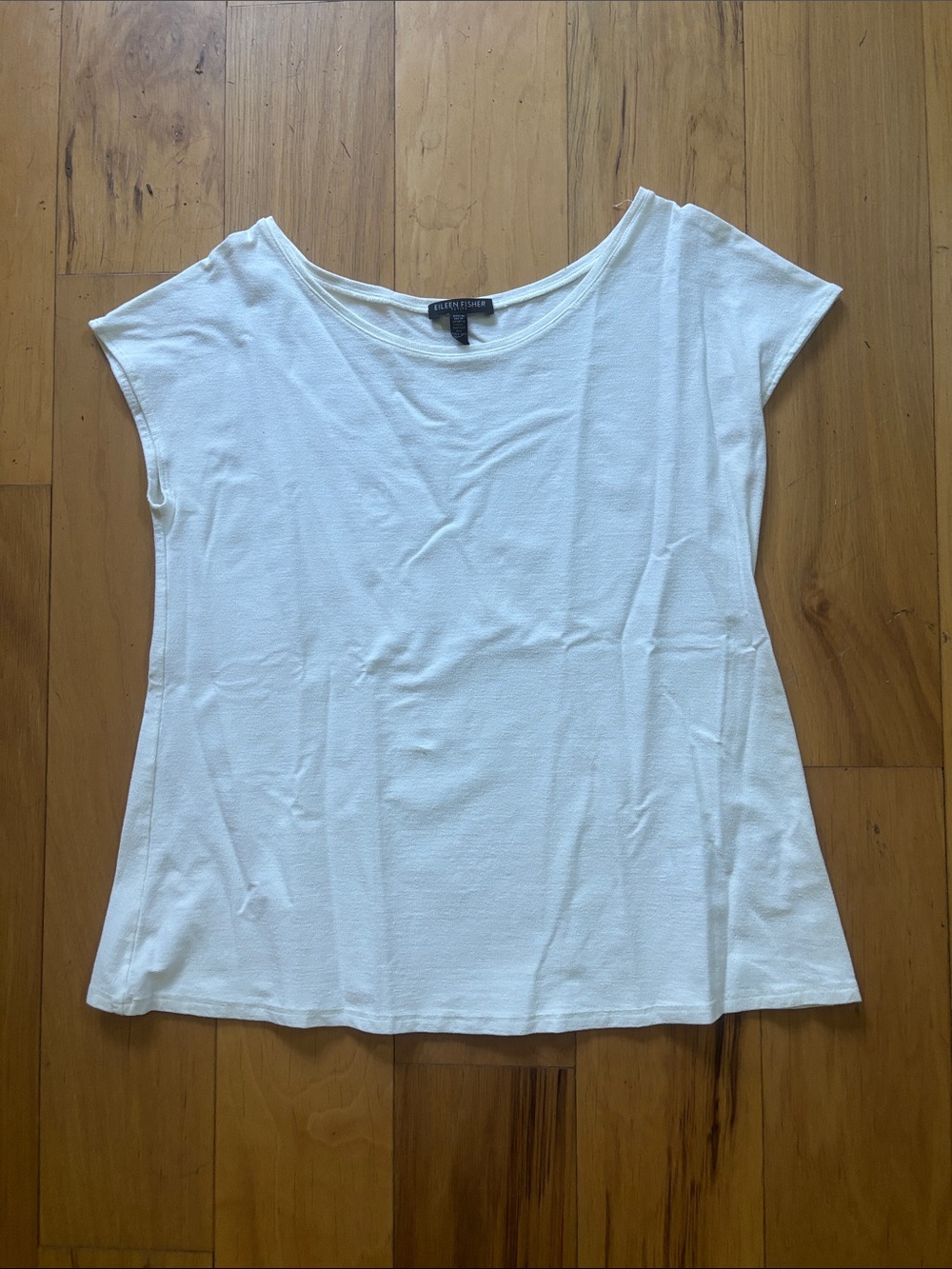 Eileen Fisher white viscose top petite medium